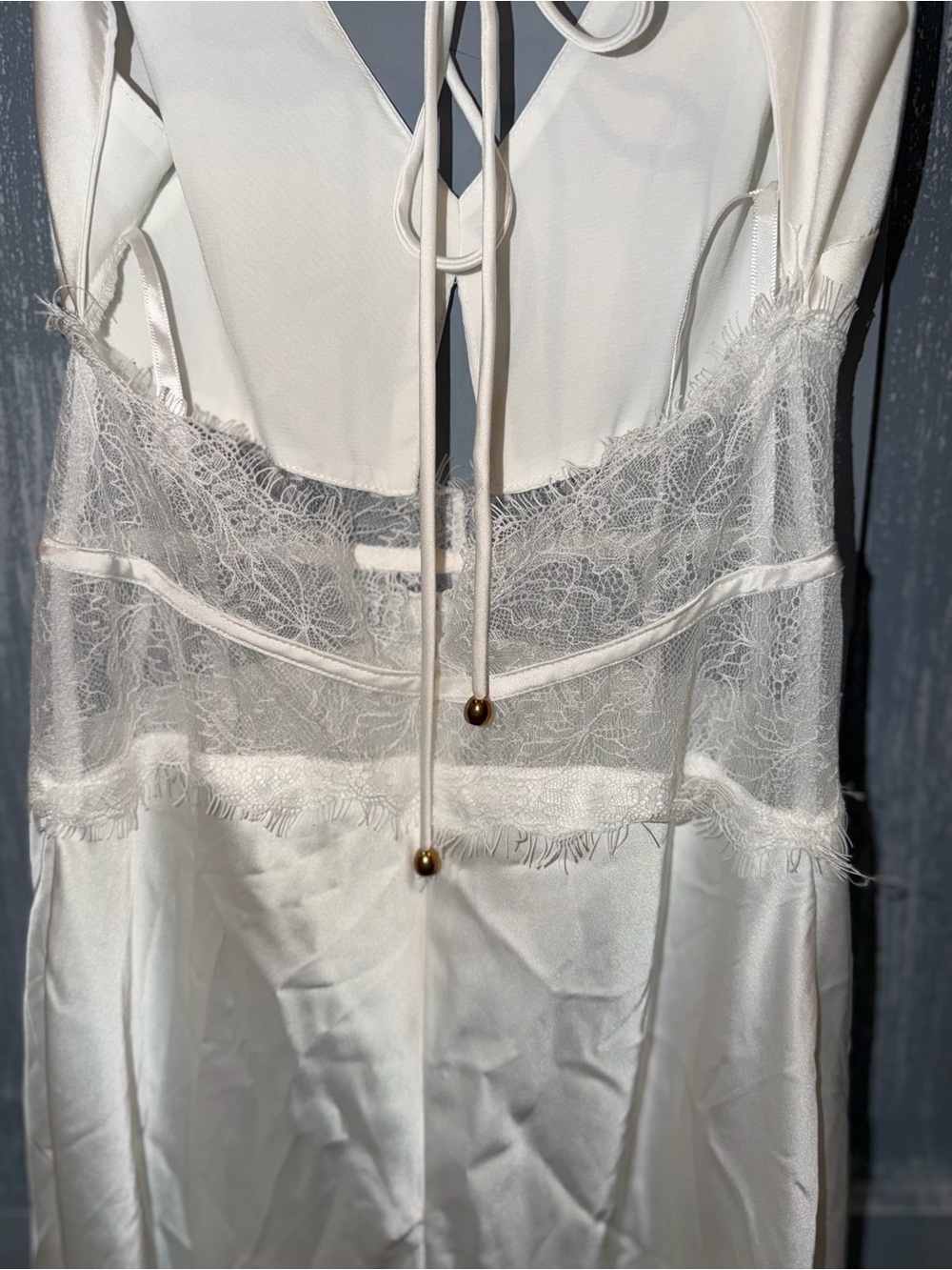 Selfie Leslie Honeybee Lace Trim White Maxi Dress NWT XS - Picture 7 of 9